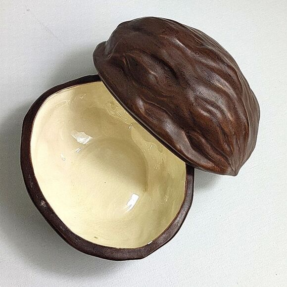 Vintage Ceramic Walnut Dish 70s - Picture 1 of 8